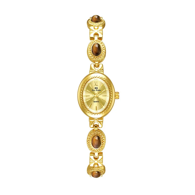 Oval Gold Women Watches Luxury Brand Dress Casual Quartz Small Dial Ladies Wrist Watches Rhinestone Gold Watches for Women 2025