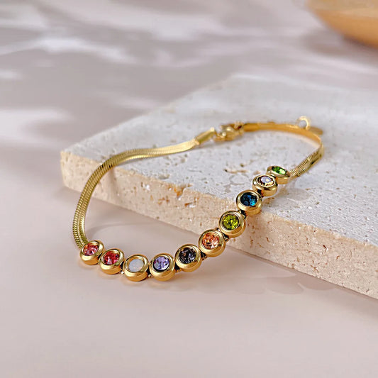 Europe and the United States Fashion Stainless Steel Zircon Bracelet Women Light Luxury Luxury Small High-Grade Accessories