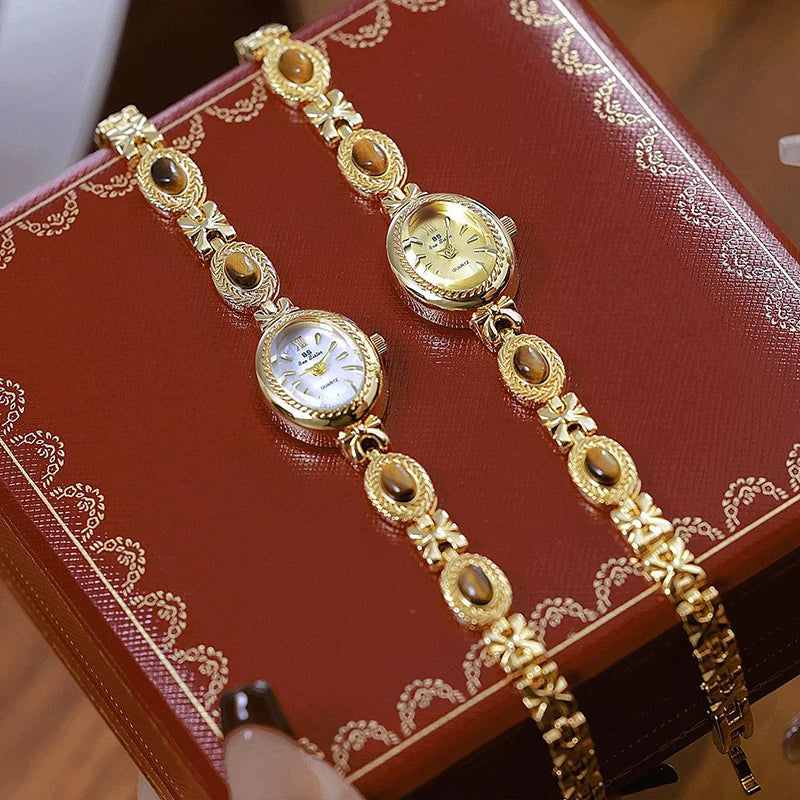 Oval Gold Women Watches Luxury Brand Dress Casual Quartz Small Dial Ladies Wrist Watches Rhinestone Gold Watches for Women 2025