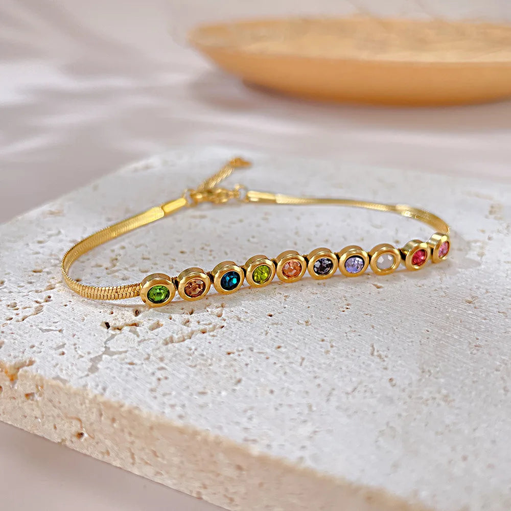 Europe and the United States Fashion Stainless Steel Zircon Bracelet Women Light Luxury Luxury Small High-Grade Accessories